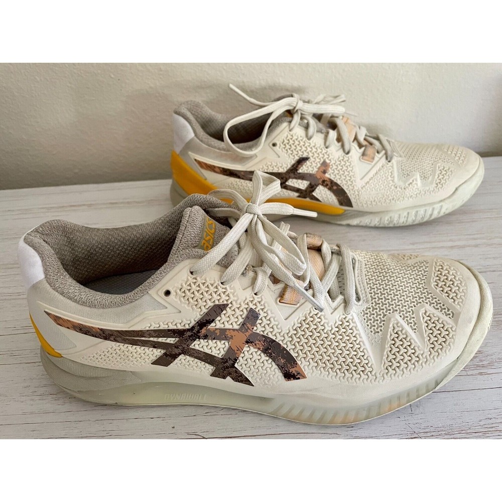 Asics LE Earth Day Gel Resolution 8 Mens Tennis Shoes Size 7.5 Cream Putty